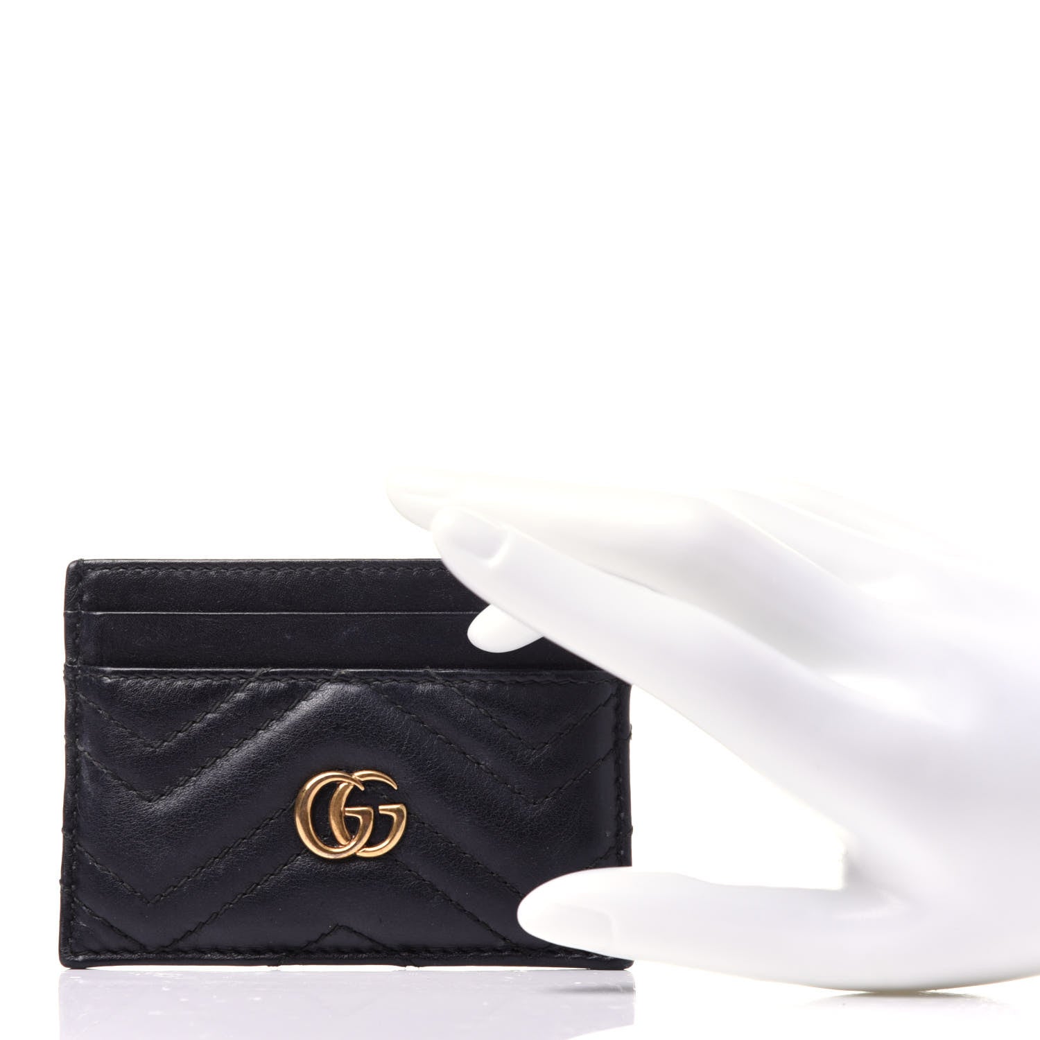 Gucci Calfskin Matelasse GG Marmont Card Holder Black 2 of 9