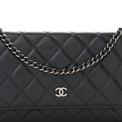 Chanel Caviar Quilted Wallet on Chain WOC Navy 9 of 11