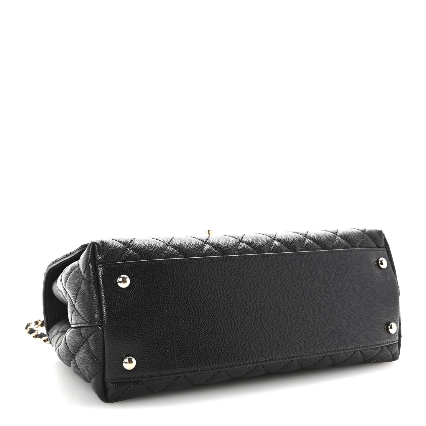 Caviar Quilted Small Coco Handle Flap Black