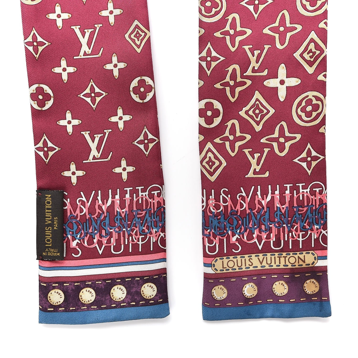 Louis Vuitton Silk Monogram Map Bandeau Prune Petrole 3 of 7