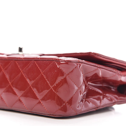 Chanel Patent Calfskin Quilted Medium Double Flap Dark Red 7 of 10