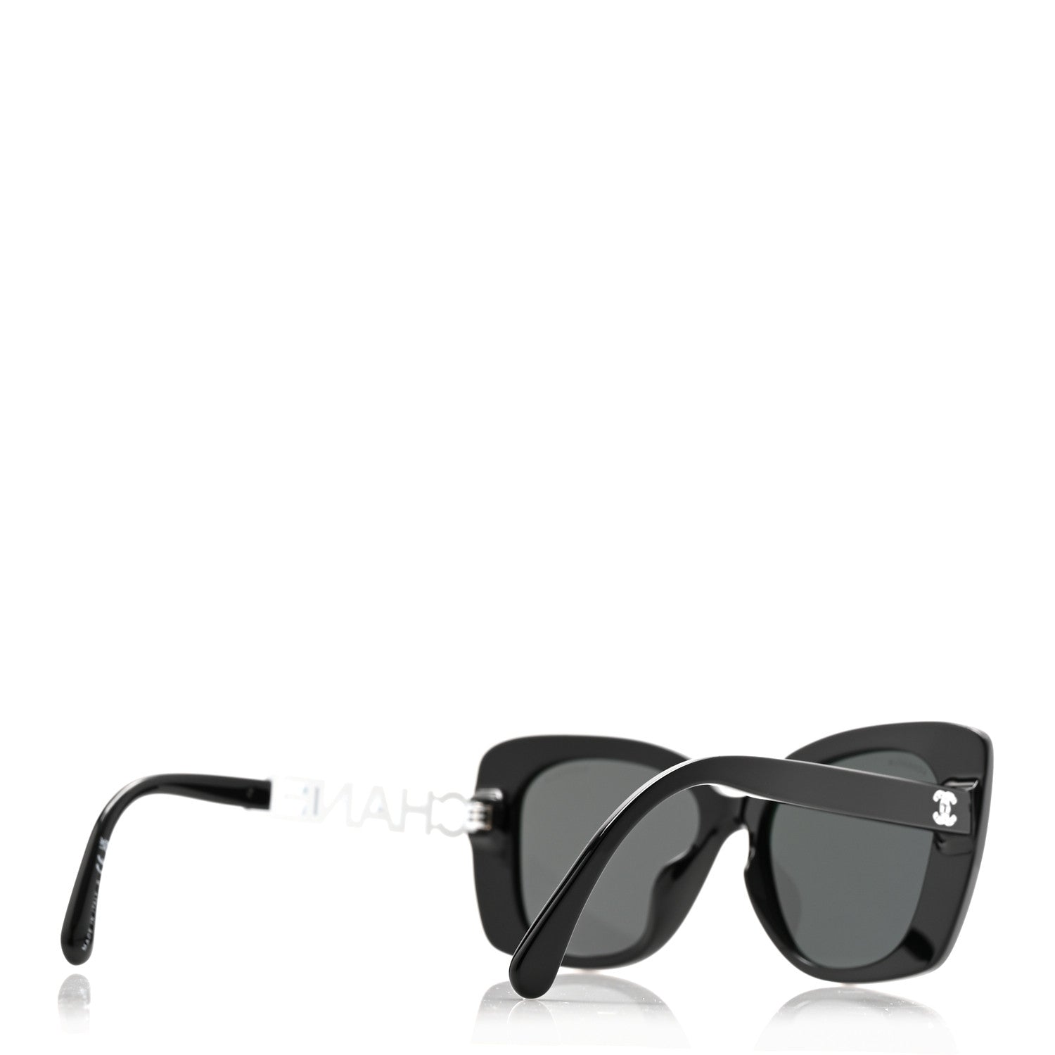 Chanel Acetate Strass Square Sunglasses 5422-B-A Black White
