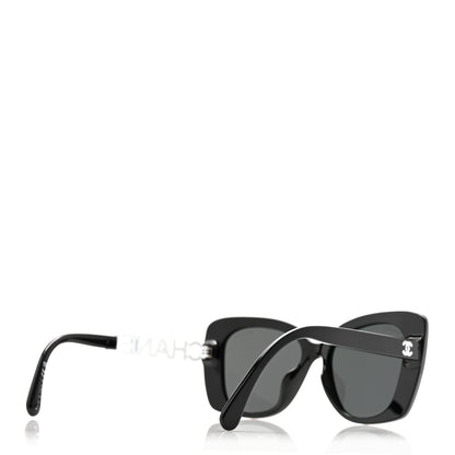 Chanel Acetate Strass Square Sunglasses 5422-B-A Black White 3 of 8