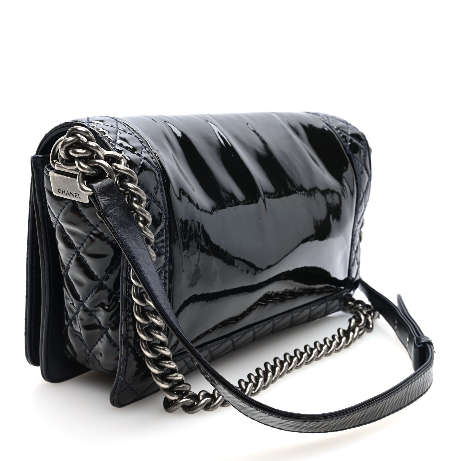 Chanel Patent New Medium Boy Reverso Flap Black 3 of 10