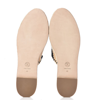 Chanel Suede Grosgrain CC Espadrille Mules 42 Black 5 of 12