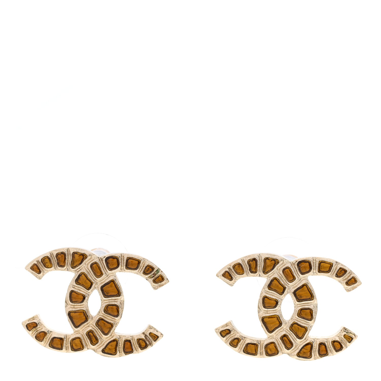 Chanel Metal Gripoix Along The Nile Earrings Gold Orange 1 of 4