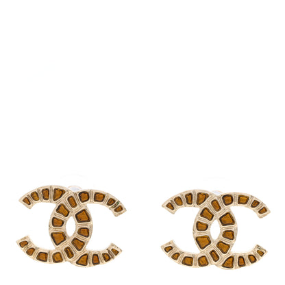 Chanel Metal Gripoix Along The Nile Earrings Gold Orange 1 of 4