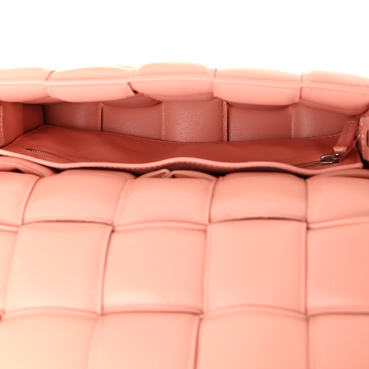 Nappa Maxi Intreccio Padded Cassette Crossbody Bag Peachy