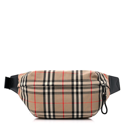 Burberry Nylon Vintage Check Medium Sonny Bum Bag Archive Beige Black 1 of 10