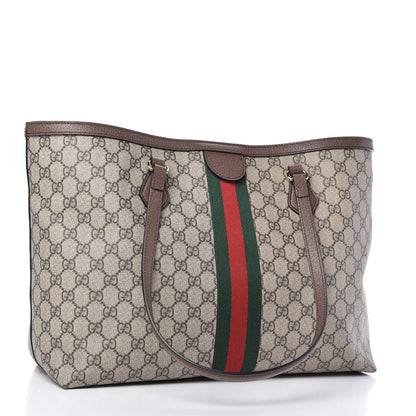 Gucci GG Supreme Monogram Medium Ophidia Shopping Tote Brown 3 of 10