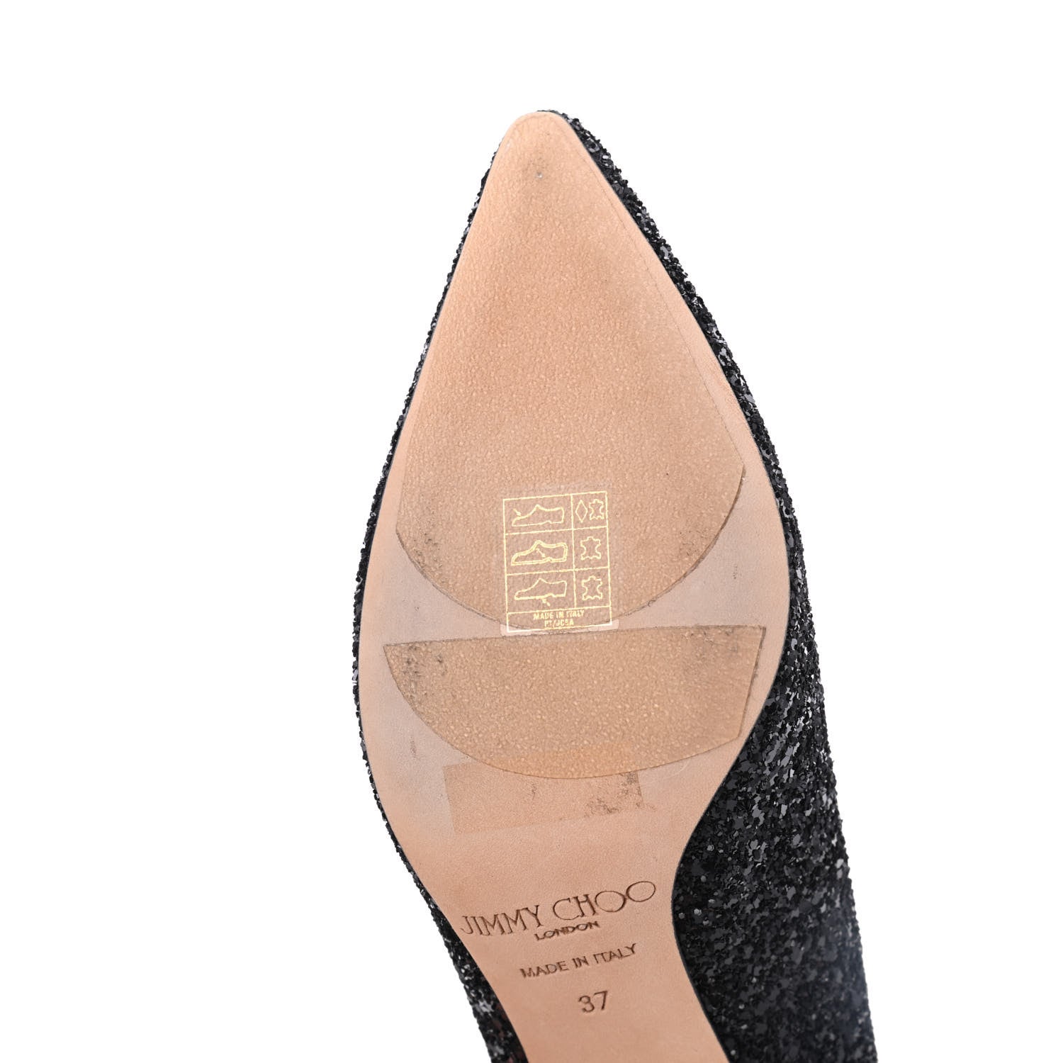 Jimmy Choo Coarse Glitter Pointy Toe Romy 85 Pumps 37 Black 8 of 18