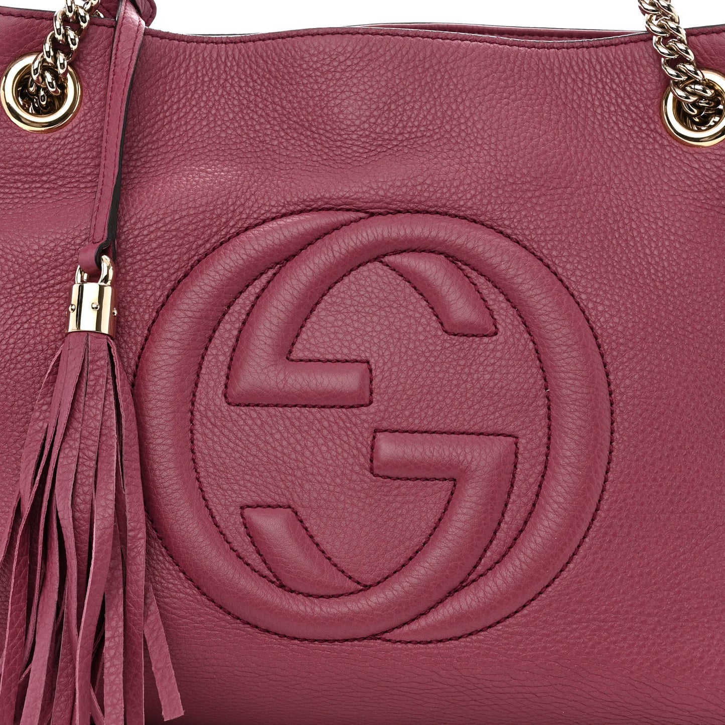 Pebbled Calfskin Medium Soho Chain Shoulder Bag Peonia Flower
