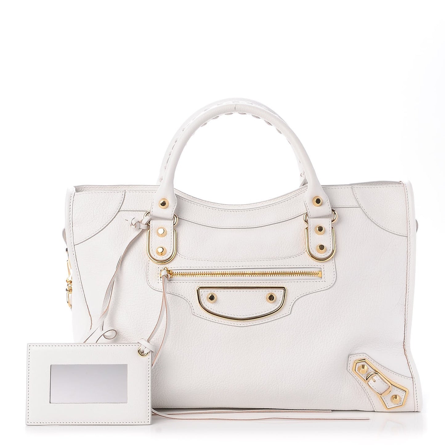 Chevre Gold Metallic Edge Hardware City White
