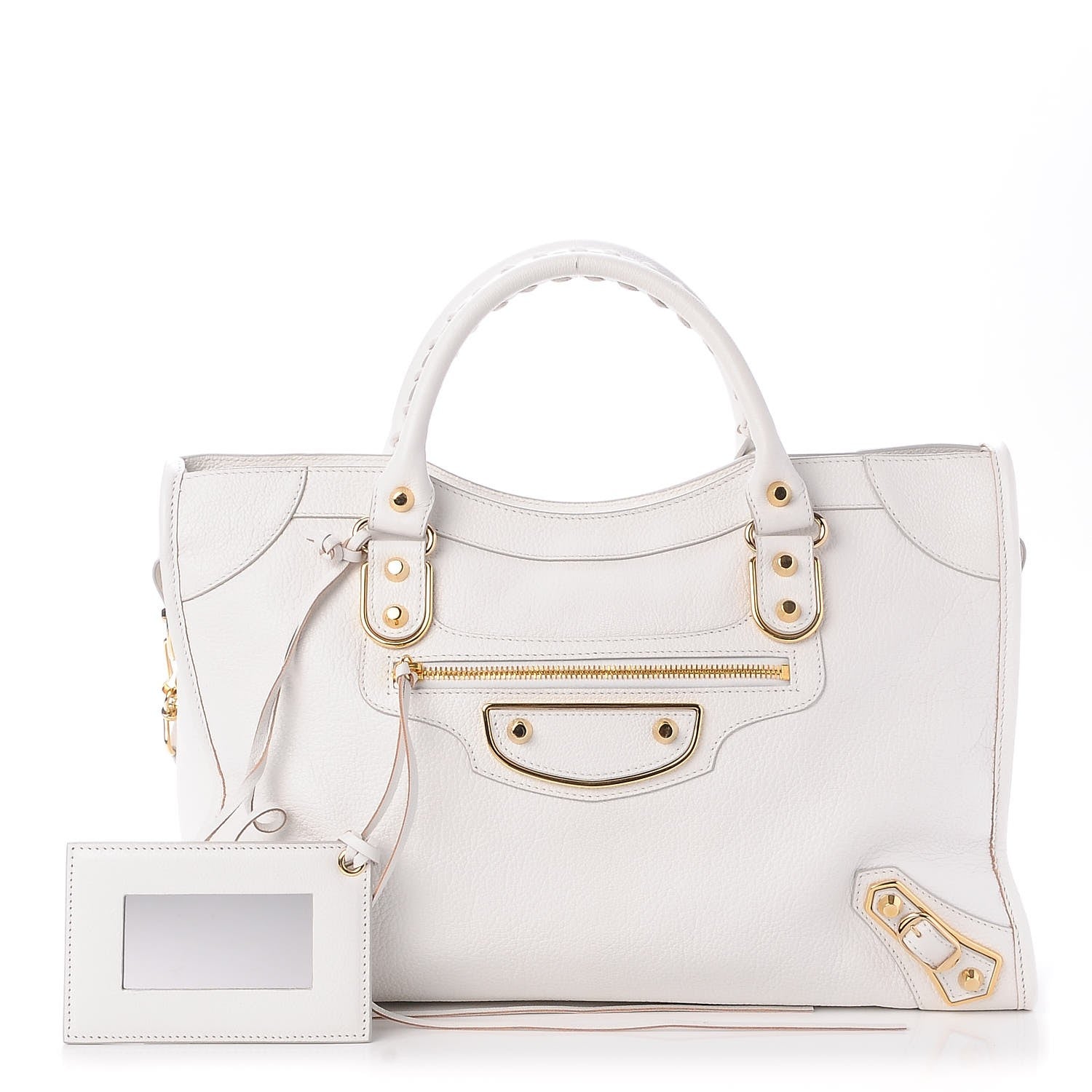 Balenciaga Chevre Gold Metallic Edge Hardware City White 1 of 8