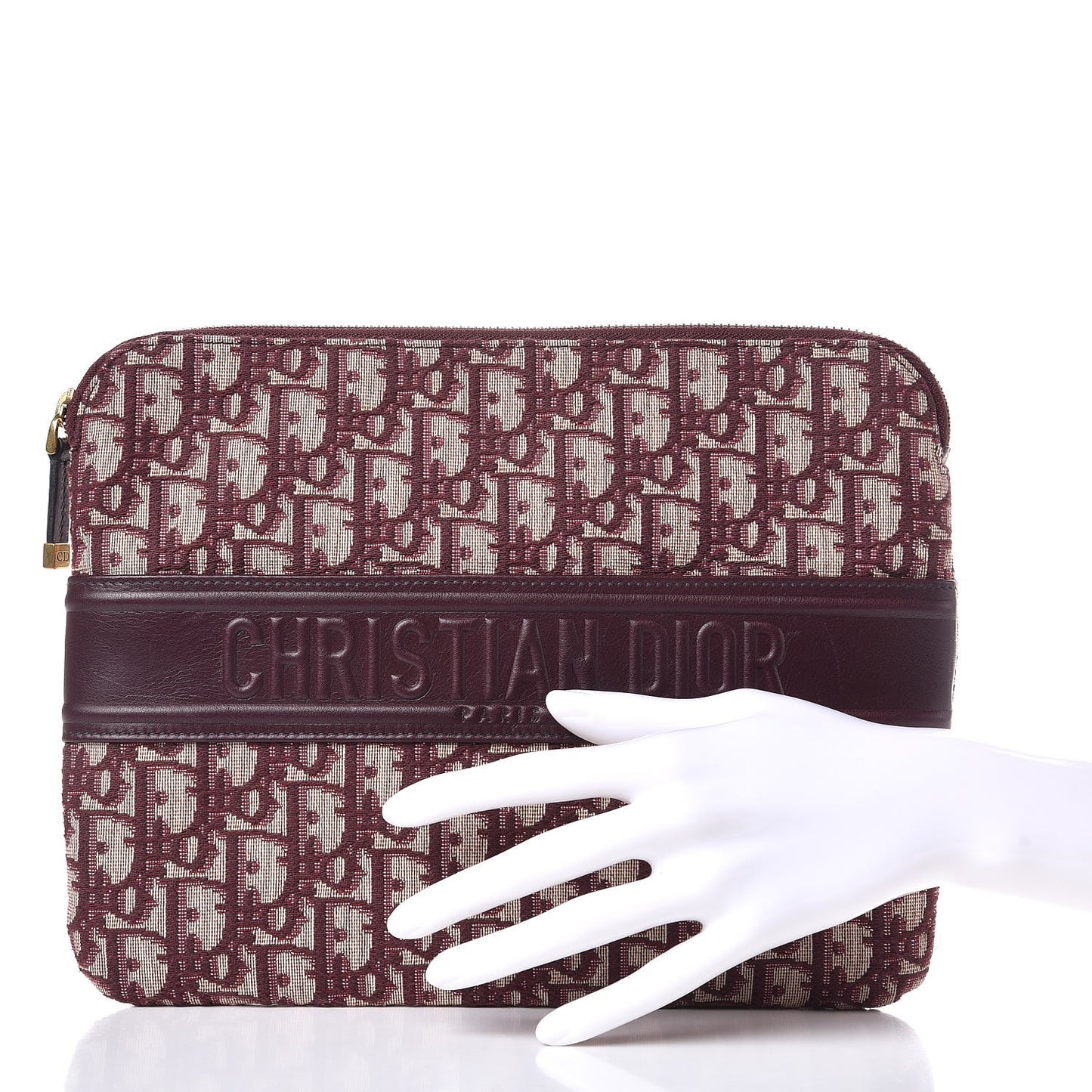 Oblique Logo Pouch Burgundy