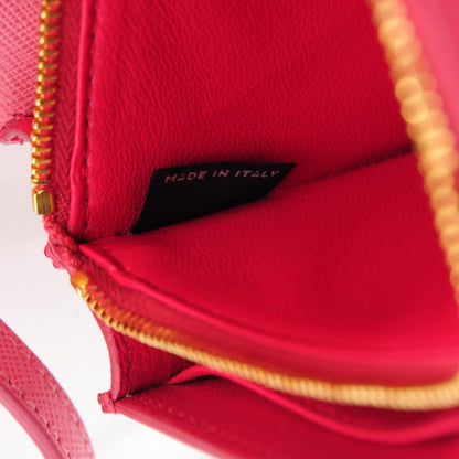 Prada Saffiano Lux Bi-Color Mini Crossbody Bag Peonia Geranio 6 of 8