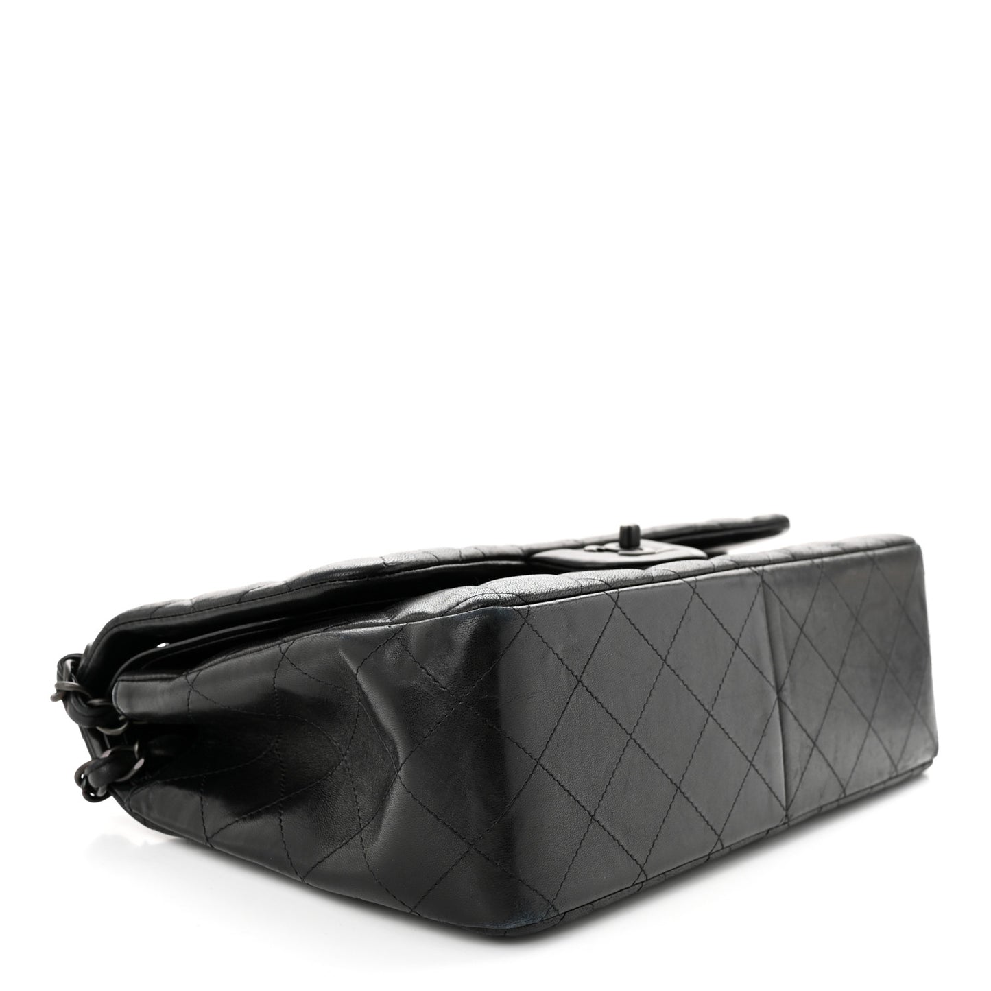 Lambskin Quilted Jumbo Double Flap So Black