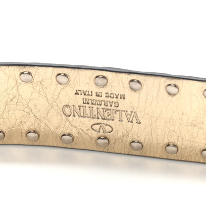 Valentino Garavani Metallic Wrinkled Lambskin Rockstud Spike Shoulder Strap Mekong 4 of 4