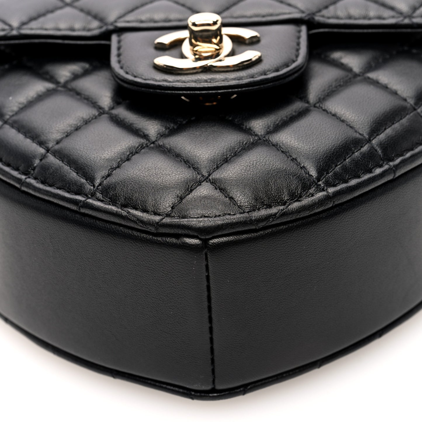 Lambskin Quilted CC In Love Heart Bag Black