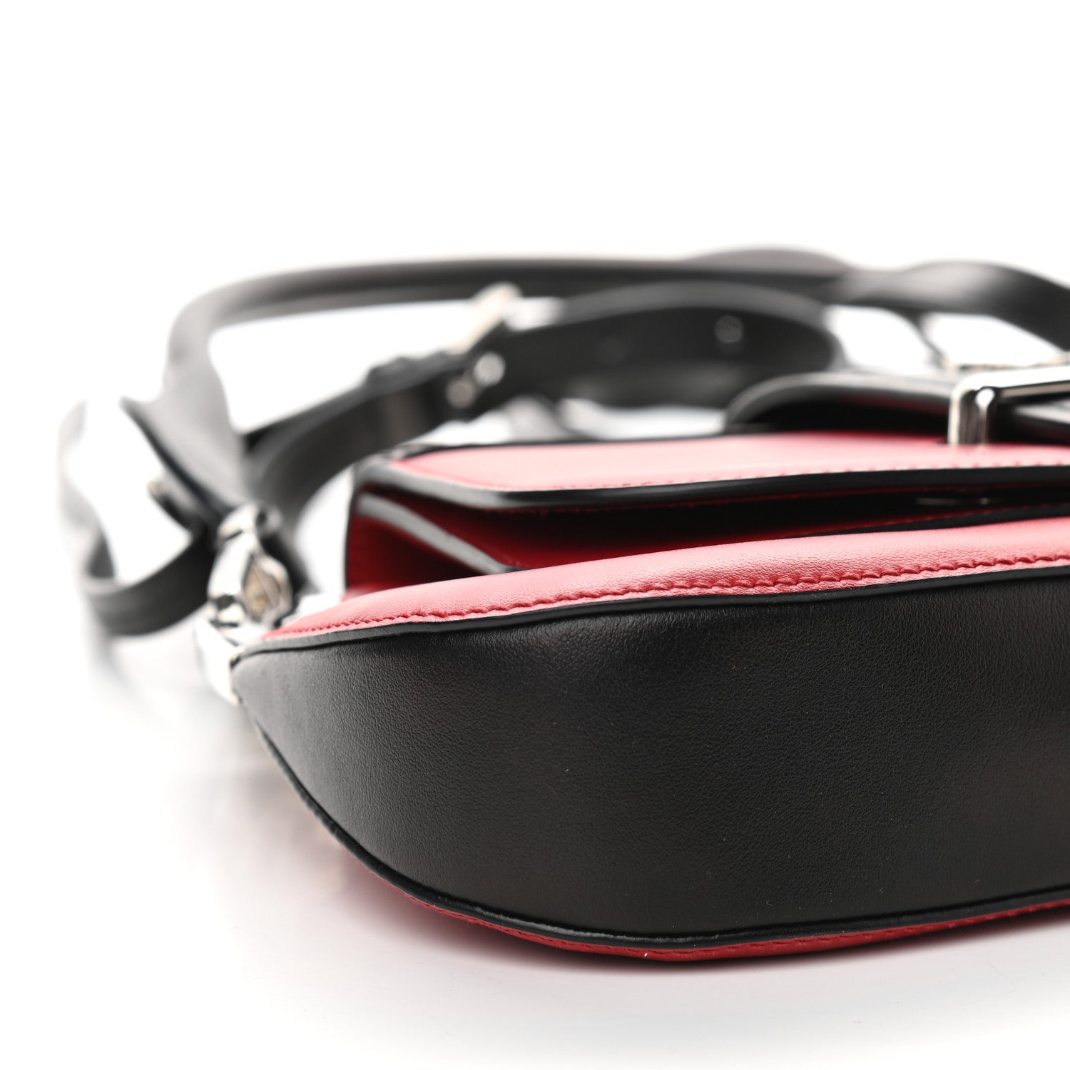 Prada City Calfskin Sidonie Shoulder Bag Rosso Black 7 of 10