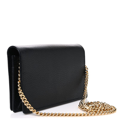 Gucci Calfskin Mini GG Marmont Chain Wallet Black 3 of 9