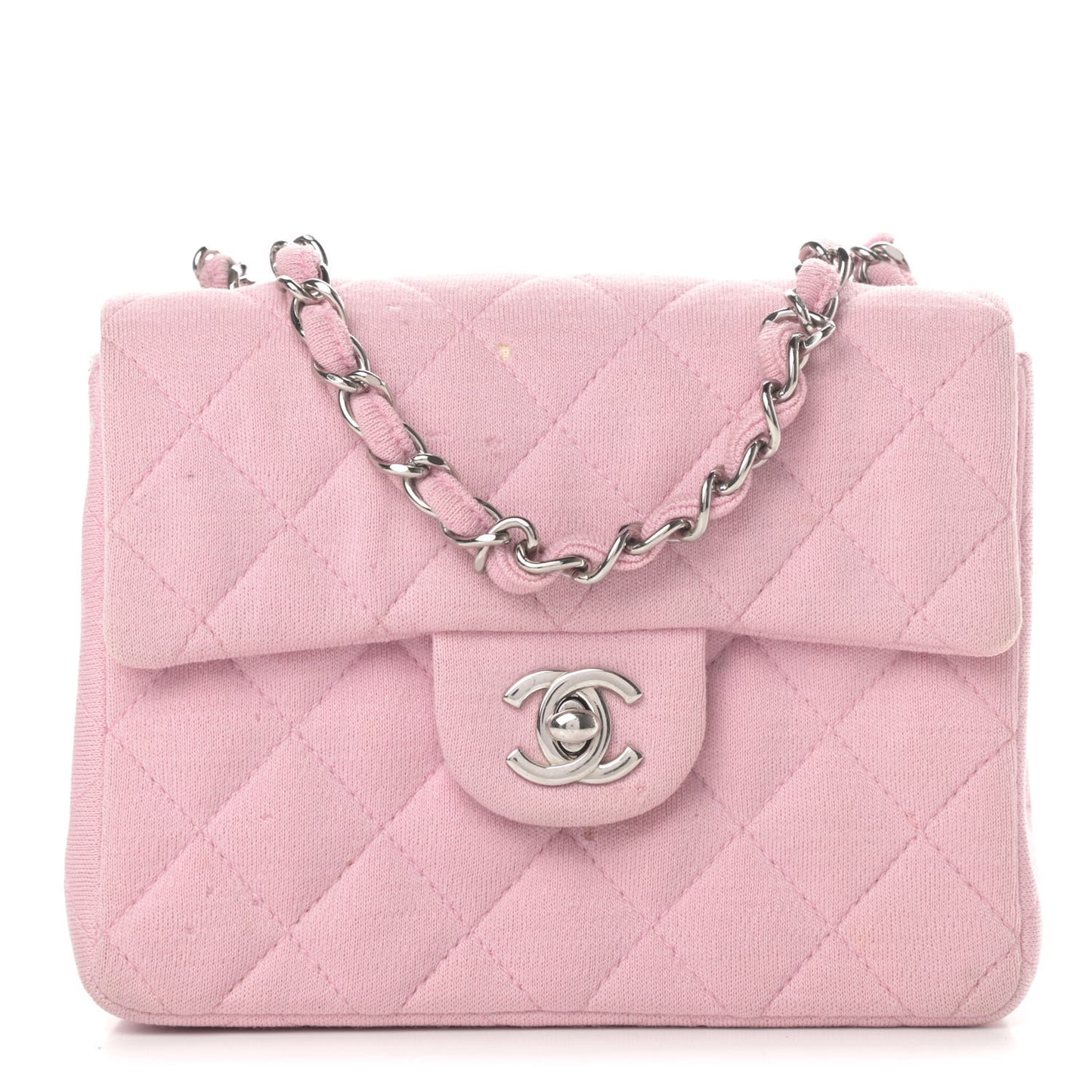 Jersey Quilted Mini Square Flap Pink
