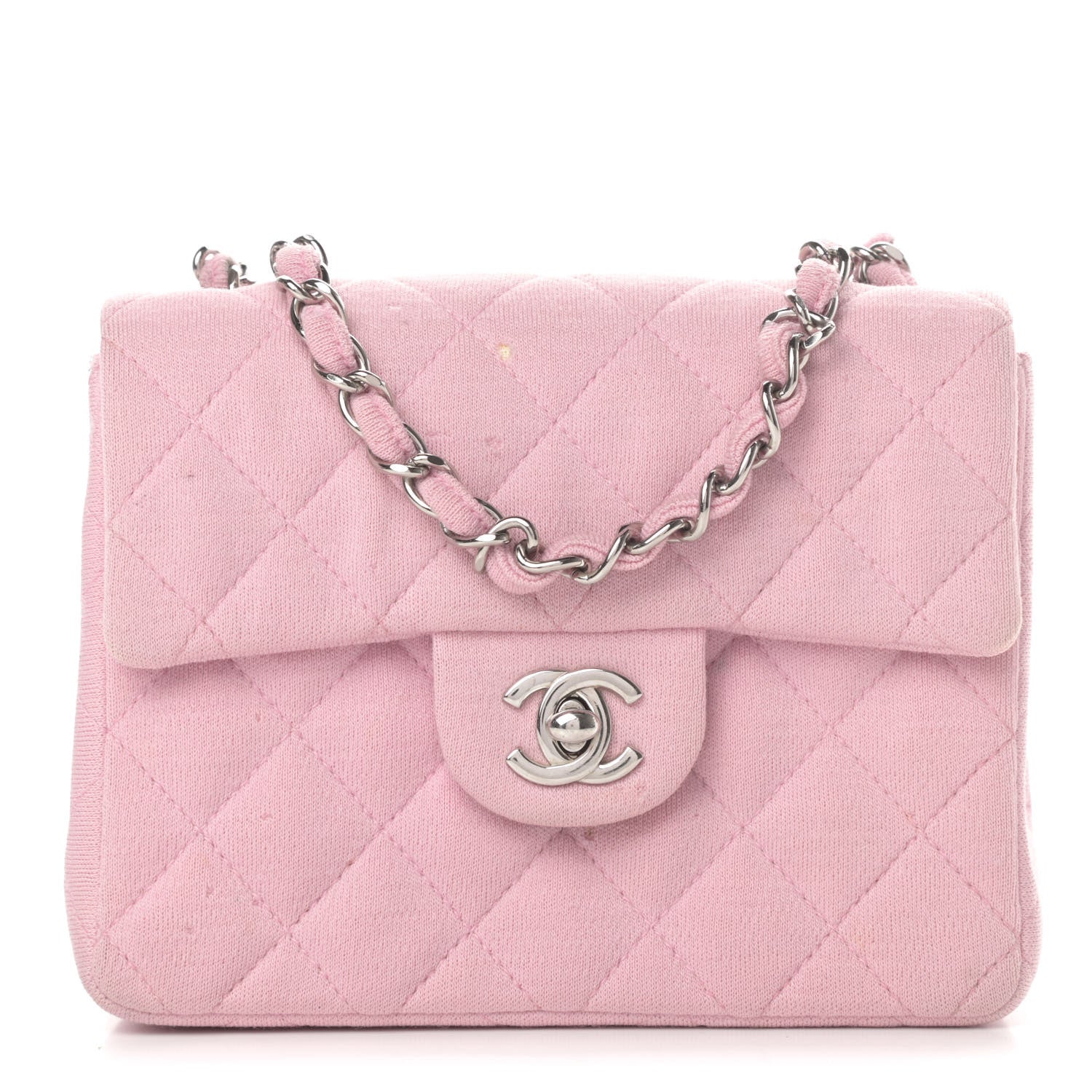 Chanel Jersey Quilted Mini Square Flap Pink 1 of 16