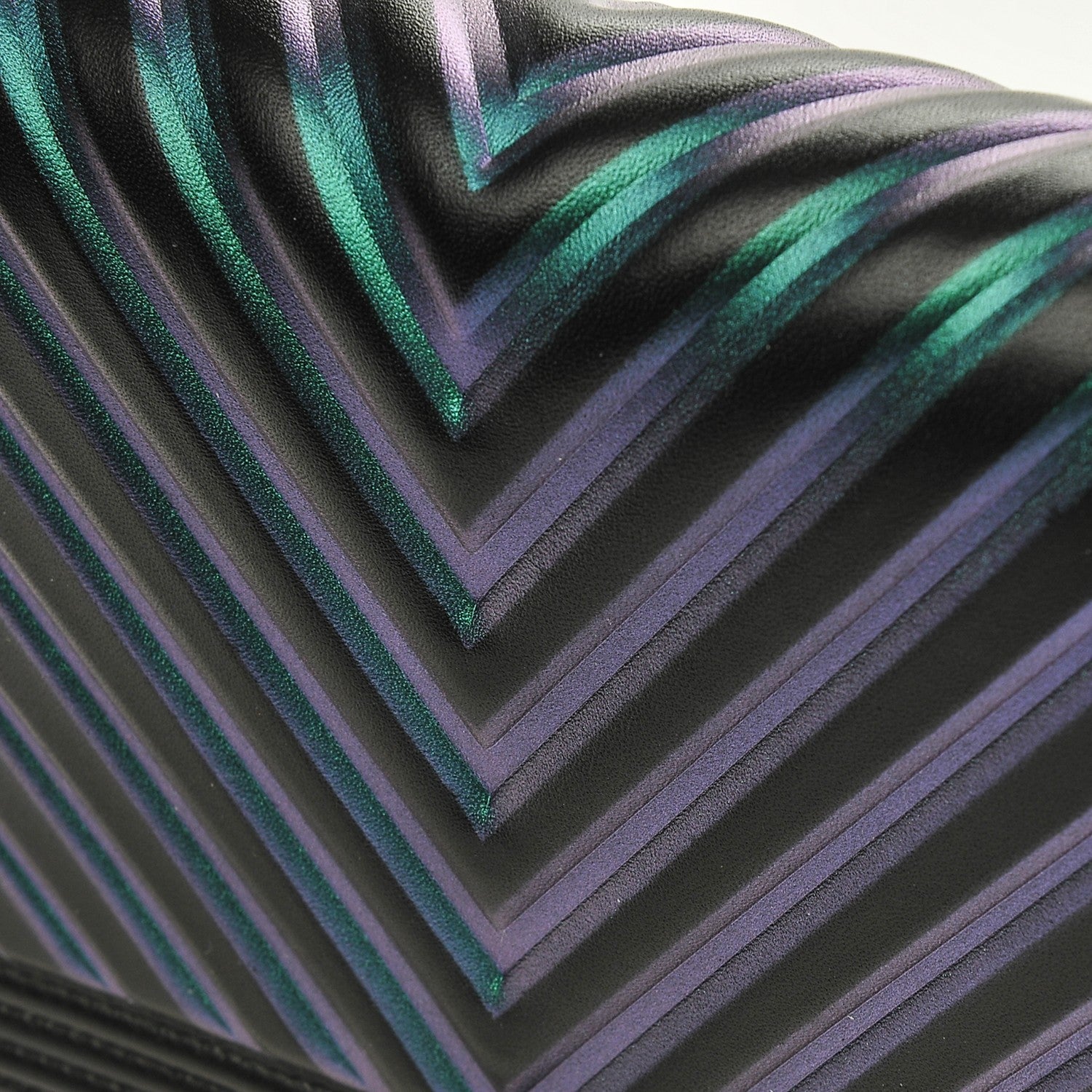 Chanel Calfskin Painted Chevron Embossed Boy Wallet On Chain WOC Black 6 of 9