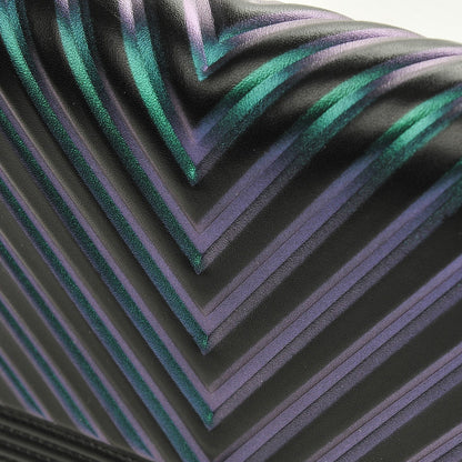 Chanel Calfskin Painted Chevron Embossed Boy Wallet On Chain WOC Black 6 of 9