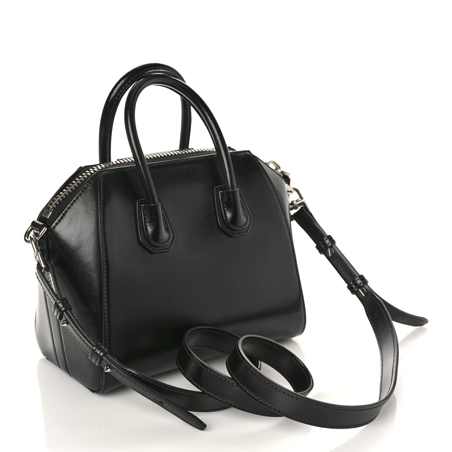 Shiny Lord Calfskin Mini Antigona Black
