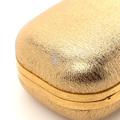 Alexander McQueen Nappa Metallic Twin Skull Box Clutch Gold 11 of 11