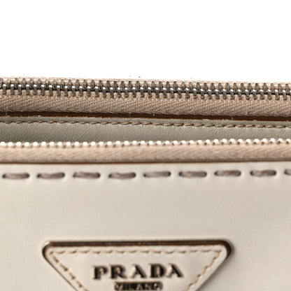 Prada City Calf Mini Hand Stitched Galleria Double Zip Tote White 11 of 12
