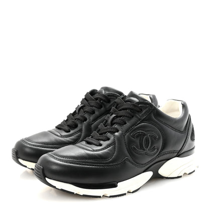 Chanel Calfskin CC Sneakers 36 Black 4 of 9
