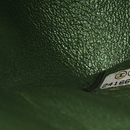 Chanel Iridescent Lambskin Quilted Medium Double Flap Green 6 of 14