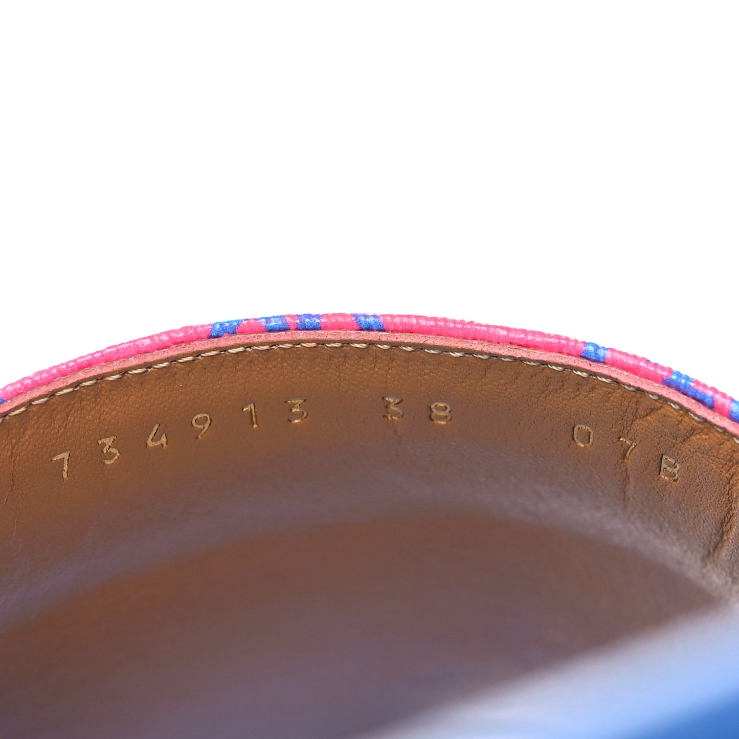 GG Supreme Joy Monogram Angelina Platform Slide Sandals 38 Fuxia Blue