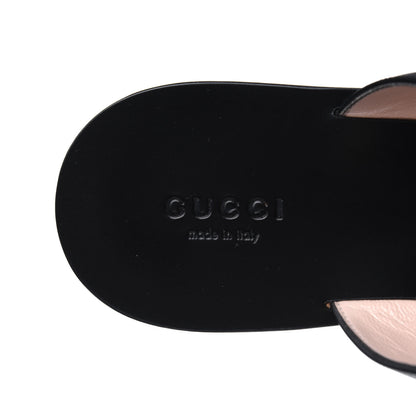 Gucci Calfskin GG Marmont Thong Sandals 37.5 Black 7 of 12