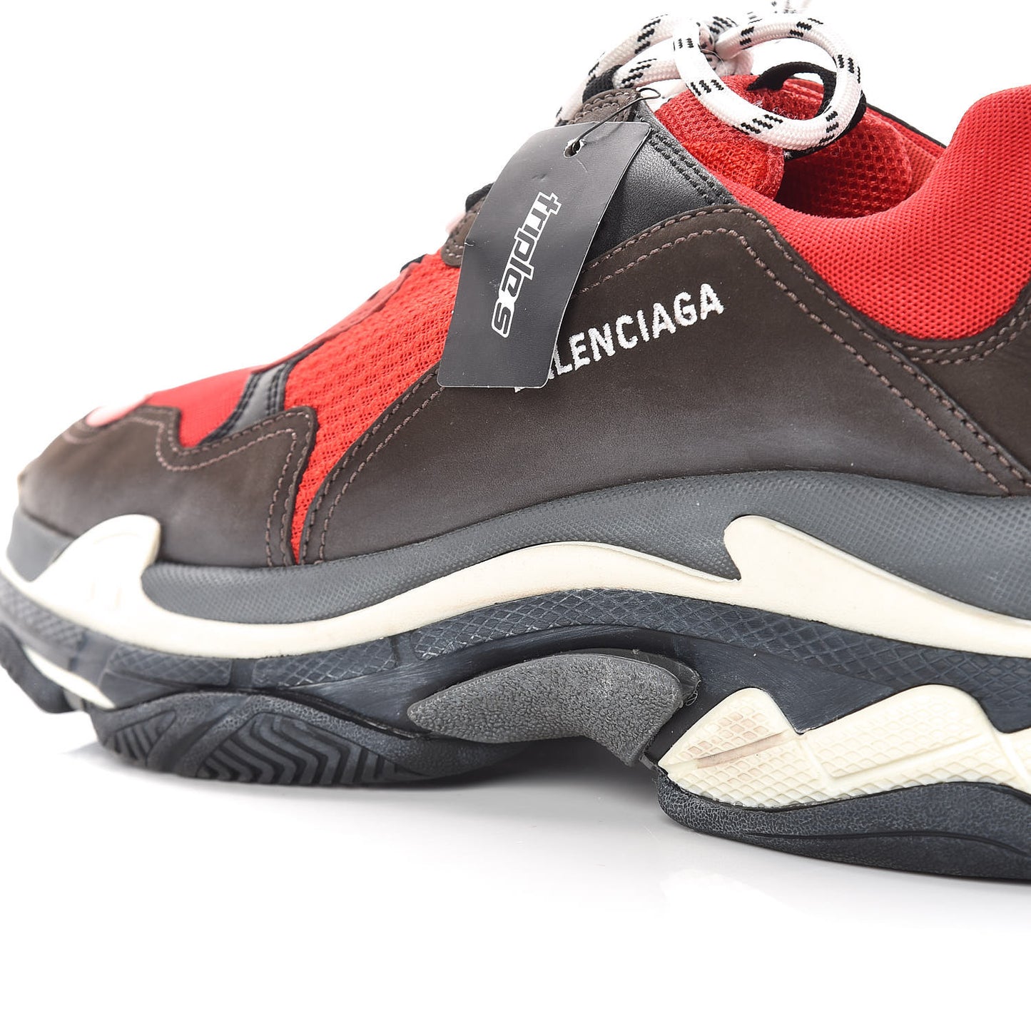 Fabric Mesh Mens Triple S Sneakers 47 Rouge Black