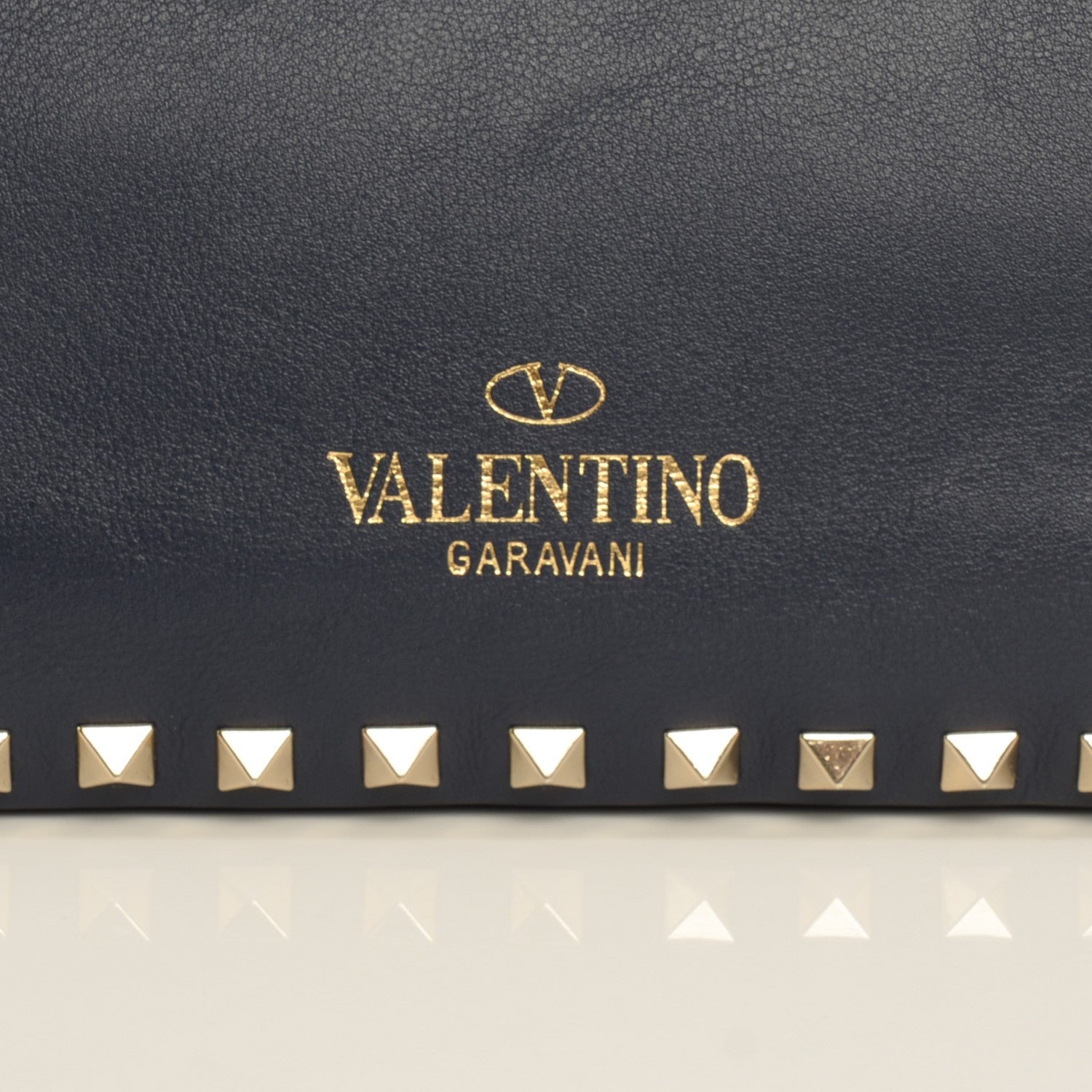 Valentino Garavani Vitello Medium Rockstud Tote Marine 6 of 9