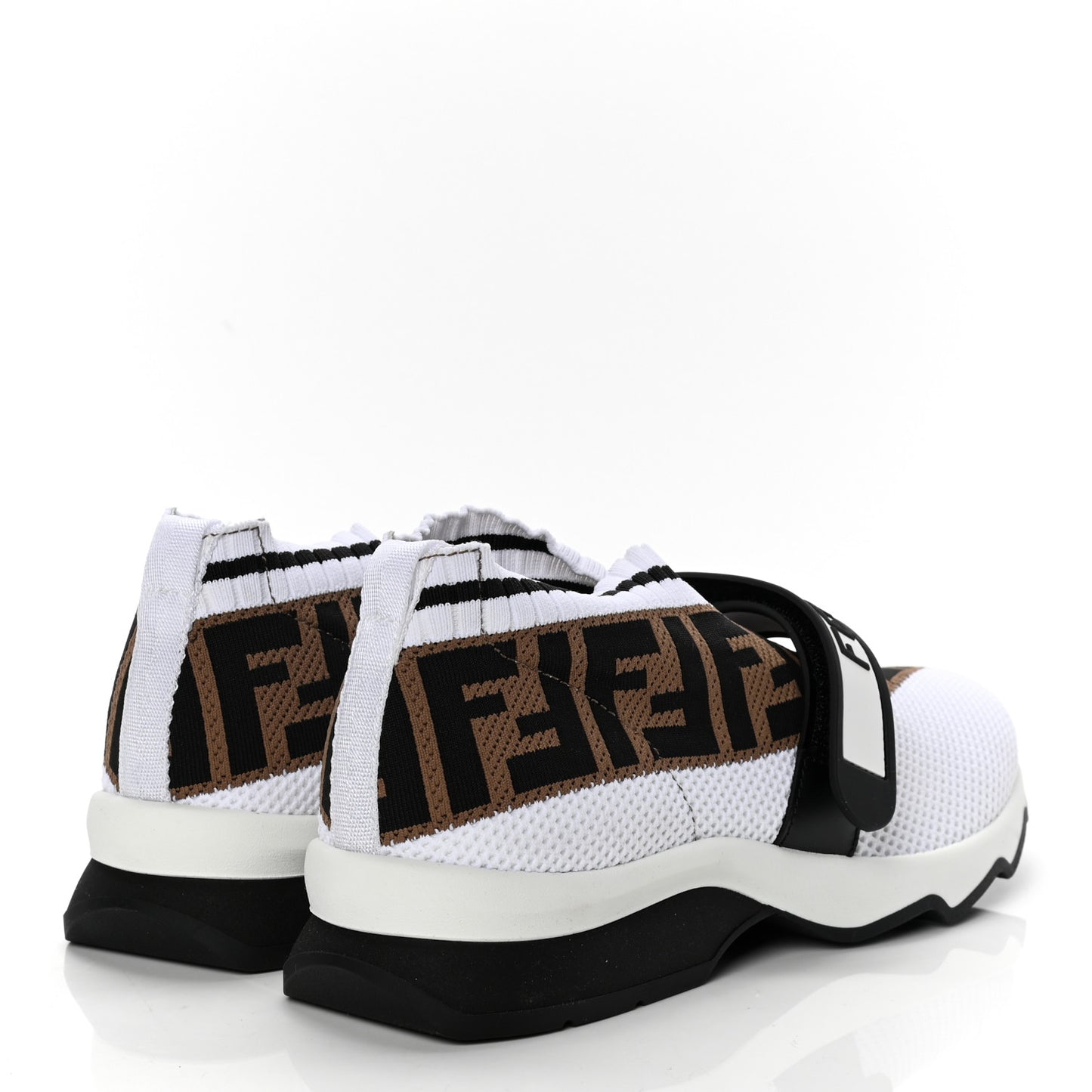 Stretch Yarn FF Stiff Band Rockoko Sneakers 36.5 White Black Tobacco