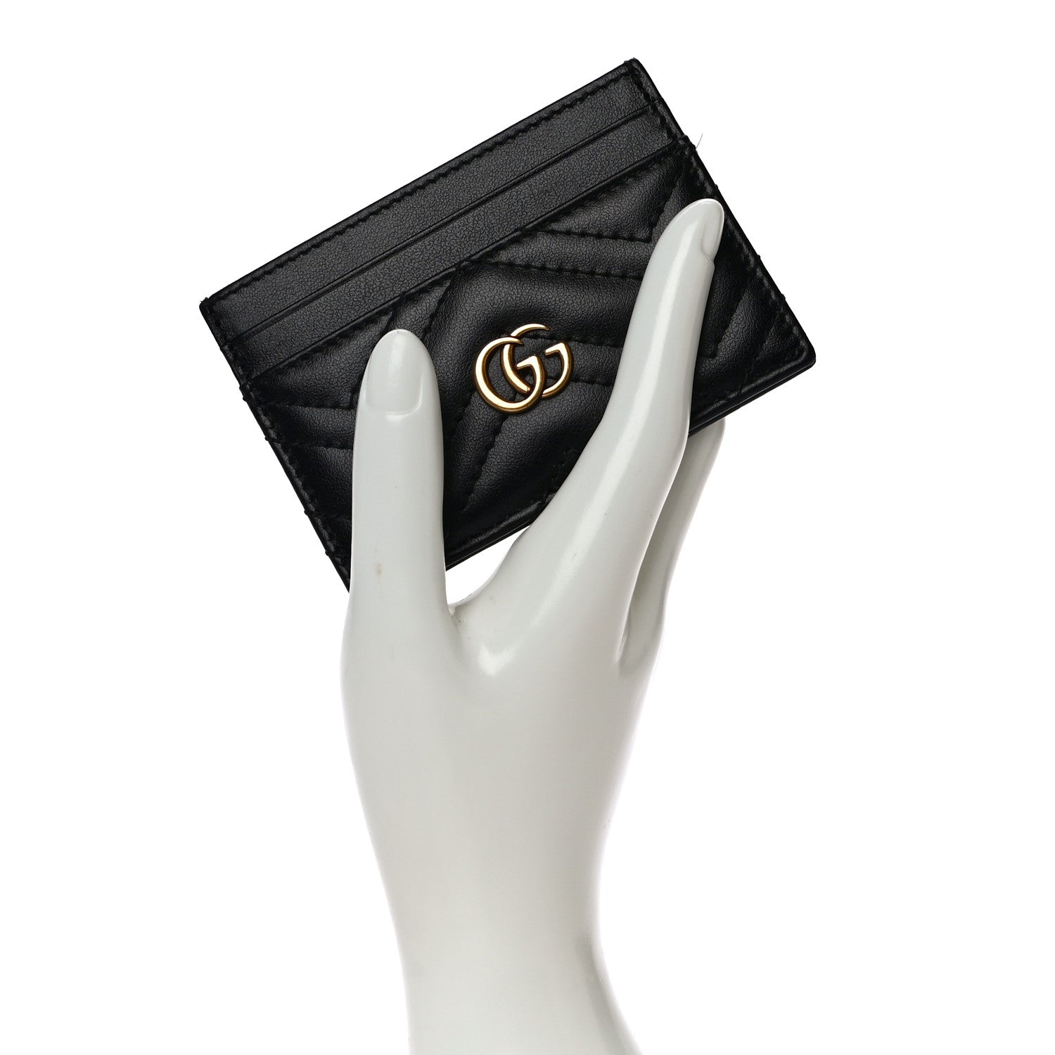 Gucci Calfskin Matelasse GG Marmont Card Holder Black 2 of 10