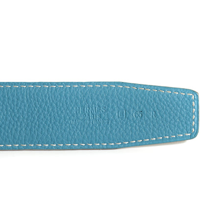 Hermes Box Togo 32mm H Belt 65 Noir Blue Jean 7 of 7