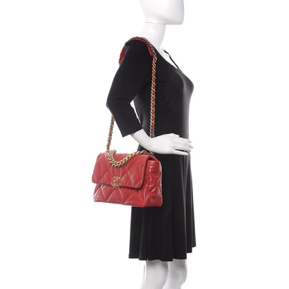 Chanel Goatskin Quilted Large 19 Flap Red 2 of 10