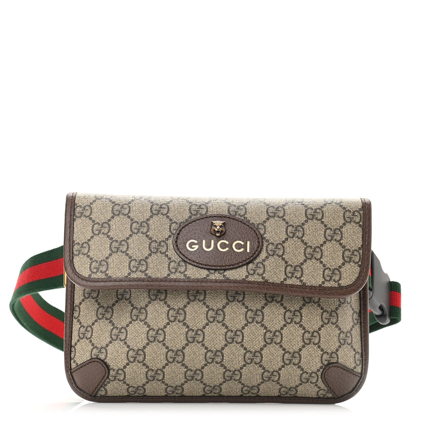 GG Supreme Monogram Neo Vintage Web Belt Bag Brown