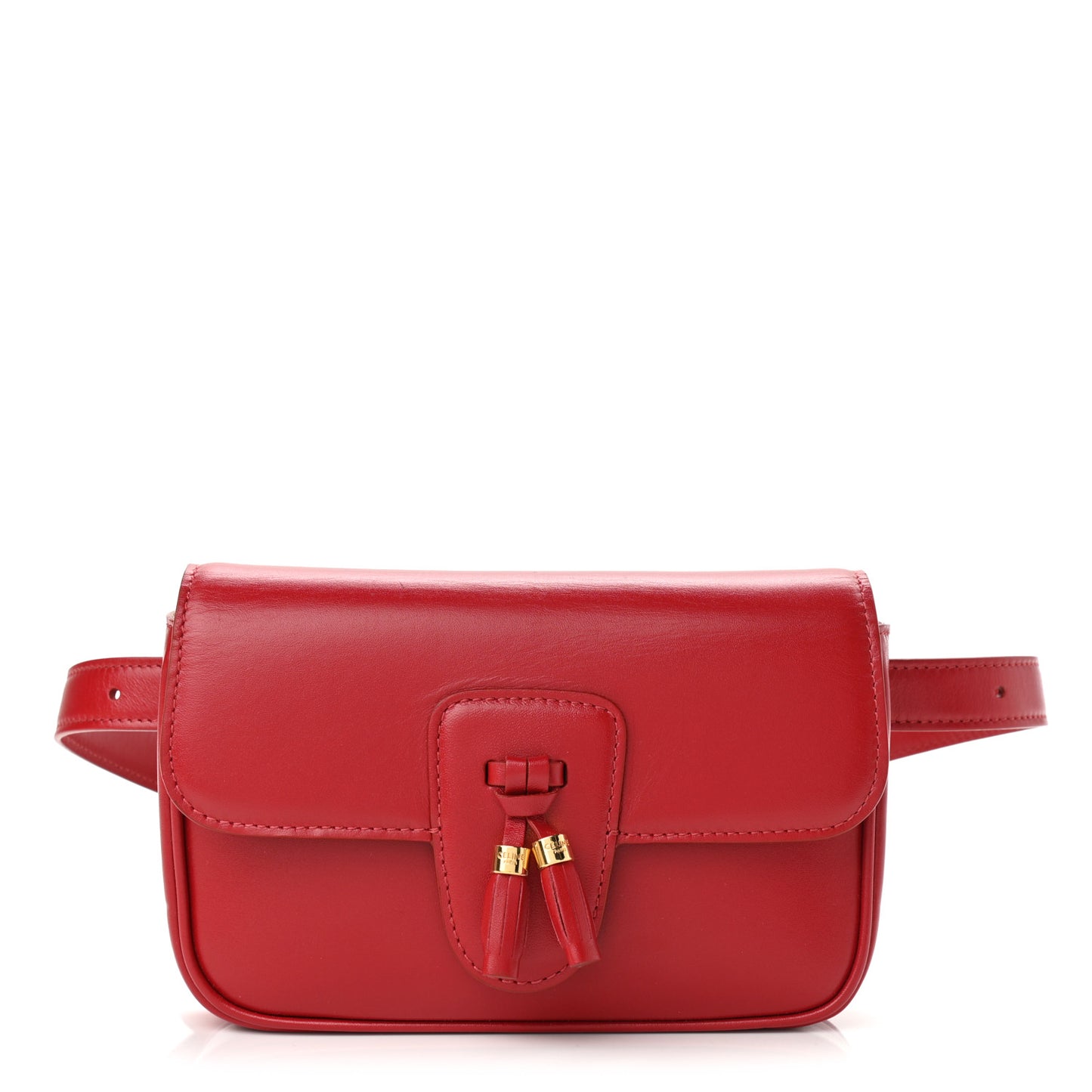 Smooth Calfskin Tassel Belt Bag Red