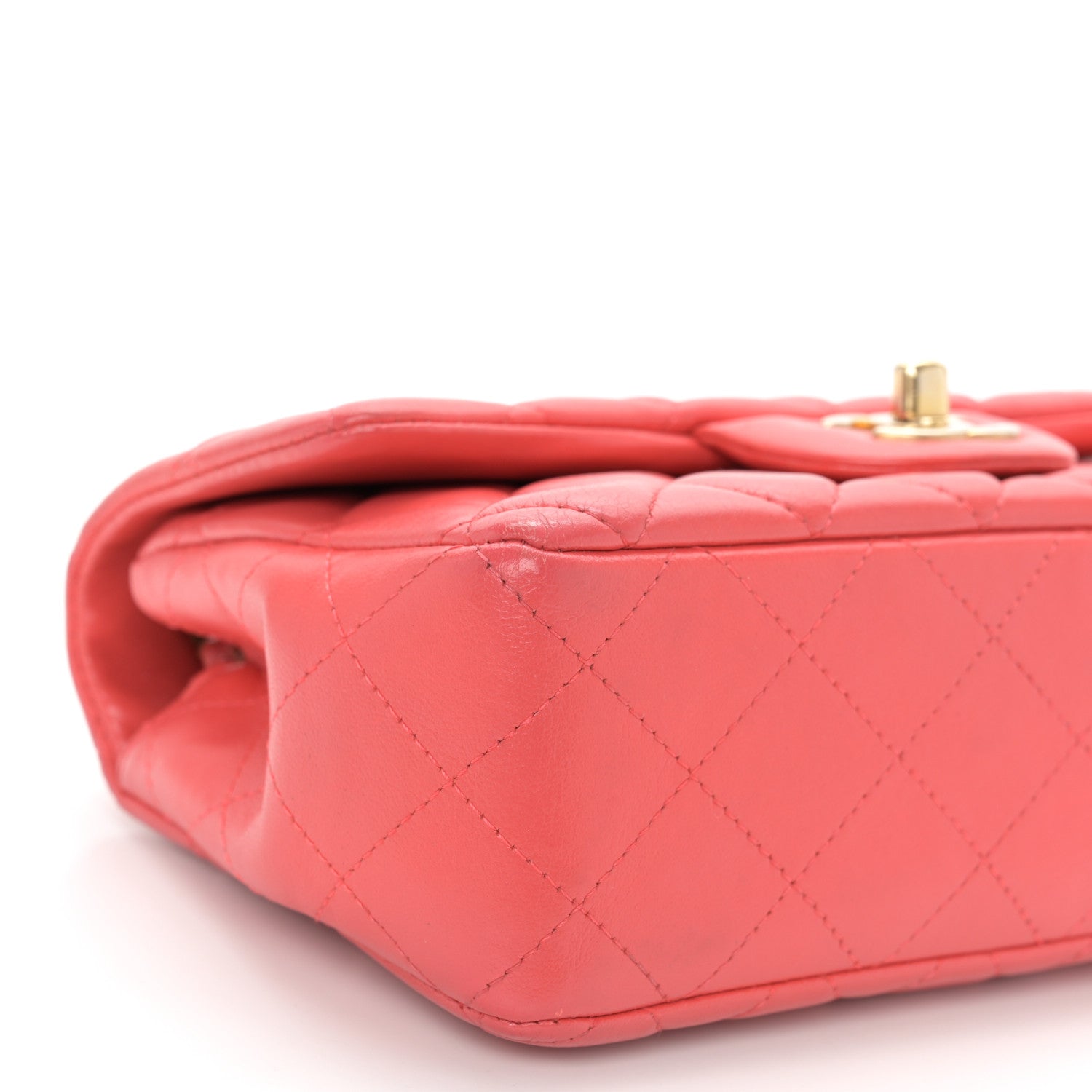 Chanel Lambskin Quilted Mini Rectangular Flap Red 9 of 14