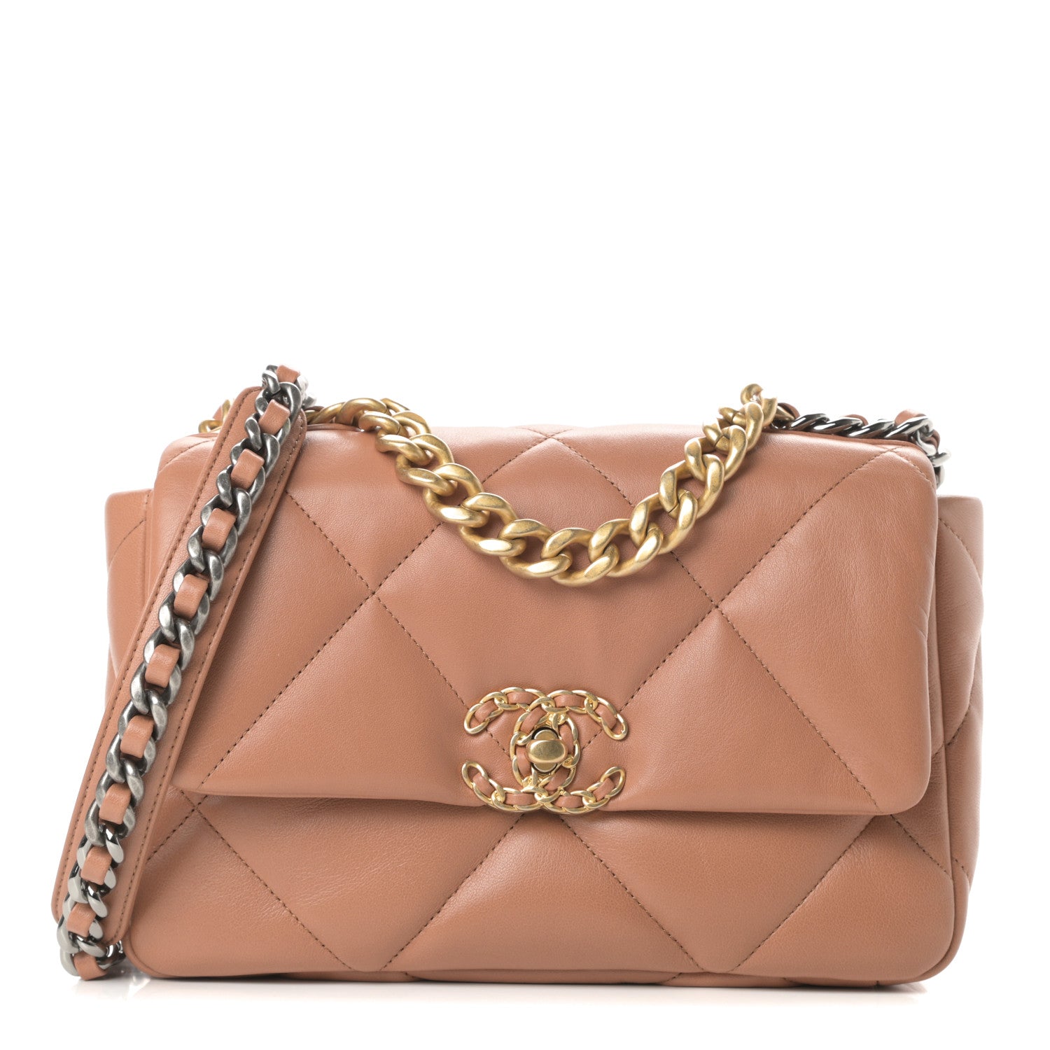 Chanel Lambskin Quilted Medium Chanel 19 Flap Brown 1 of 11