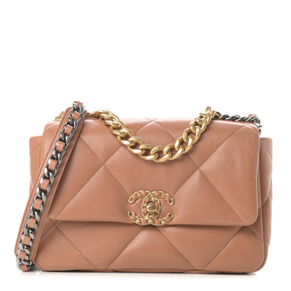 Chanel Lambskin Quilted Medium Chanel 19 Flap Brown 1 of 11