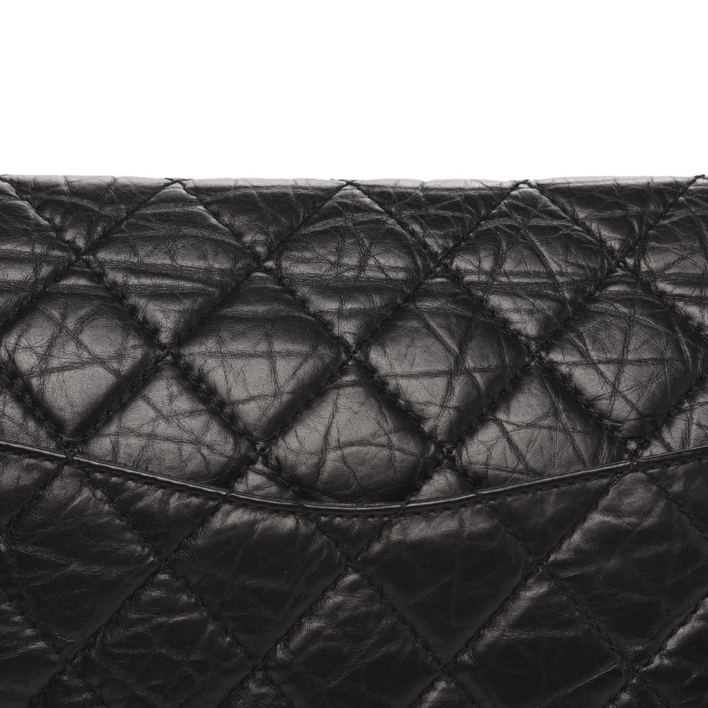 Aged Calfskin Quilted 2.55 Reissue 227 Flap Black