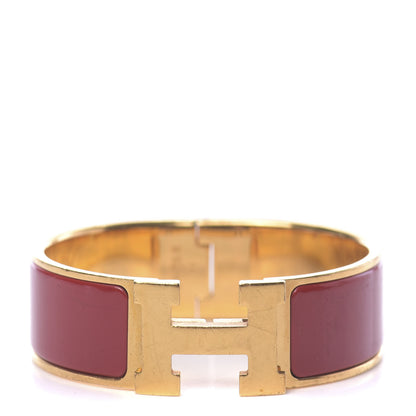 Hermes Enamel Wide Clic Clac H Bracelet PM Rouge De Chine 1 of 5