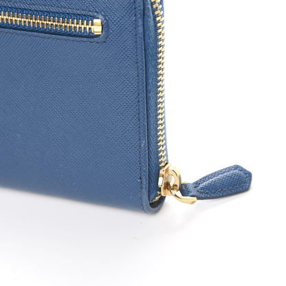 Prada Saffiano Zip Around Wallet Cobalto 12 of 14